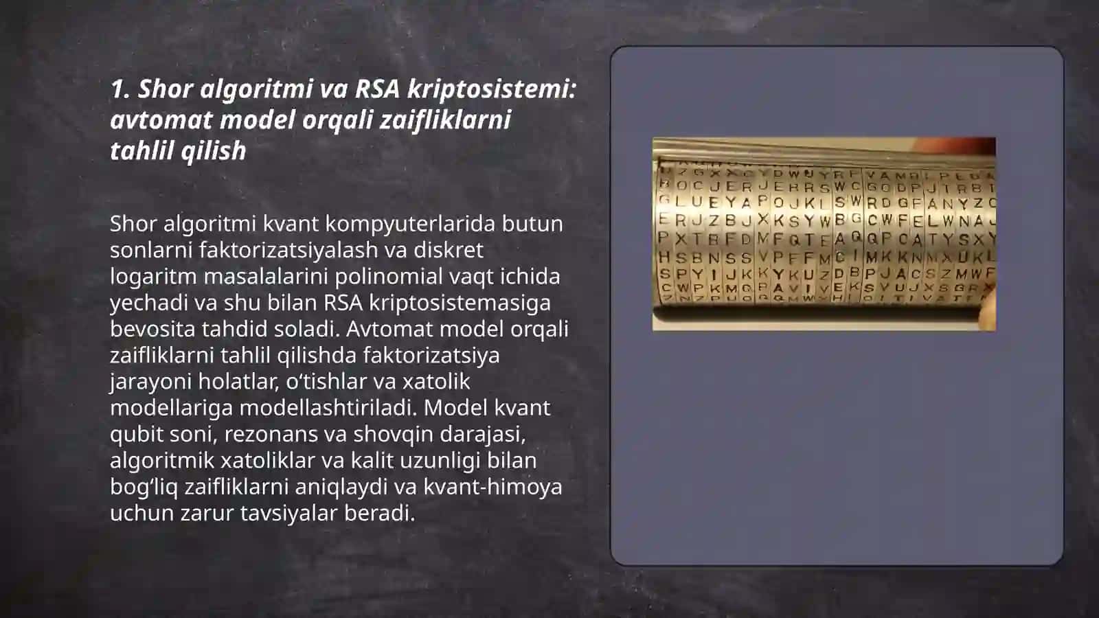 QUANTUM ALGORITMLARINING KLASSIK KRIPTOTIZIMLARGA TAHDIDI 3