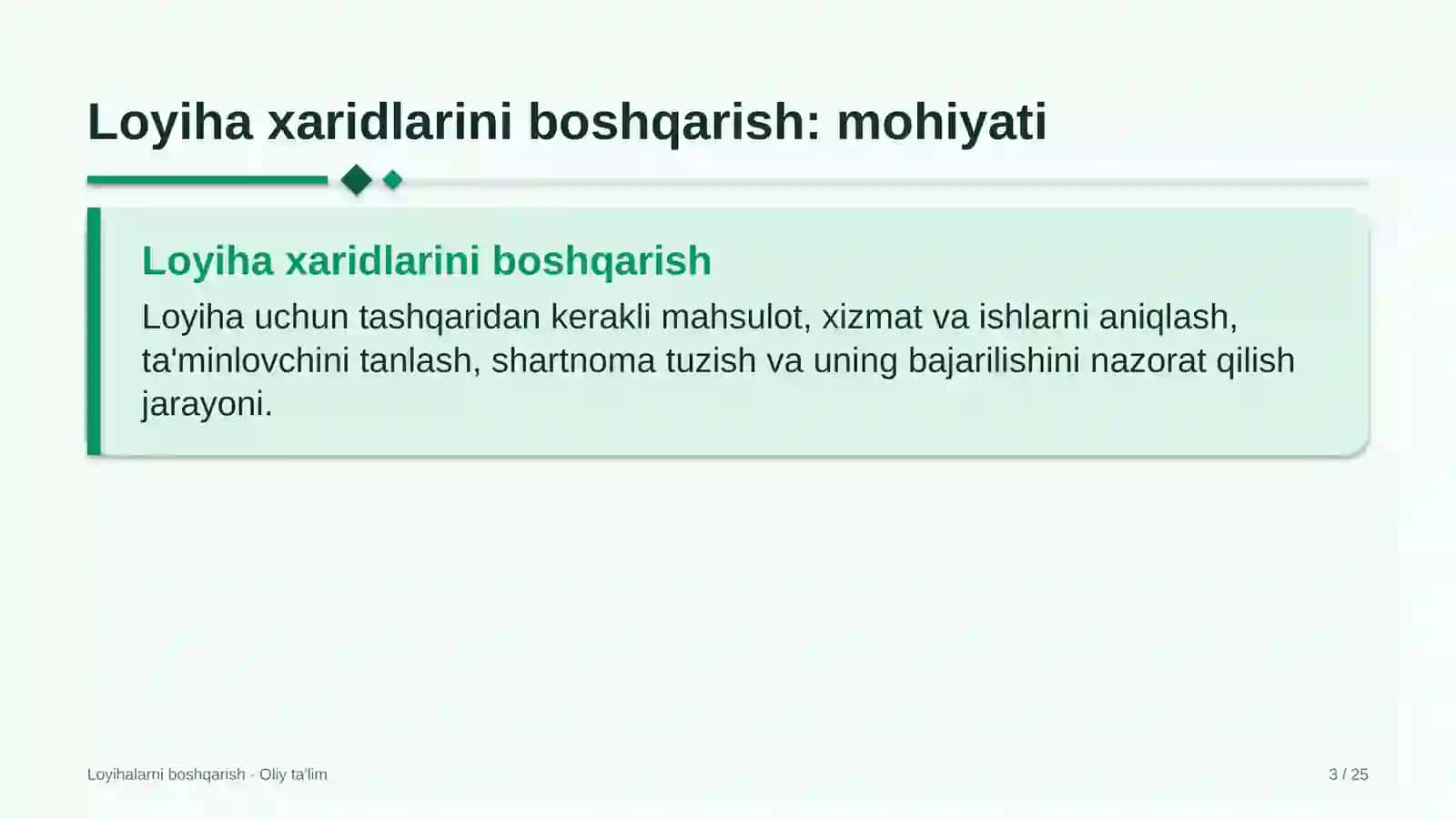Bolalar o'yin markazlarida loyiha xaridlarini boshqarish 3