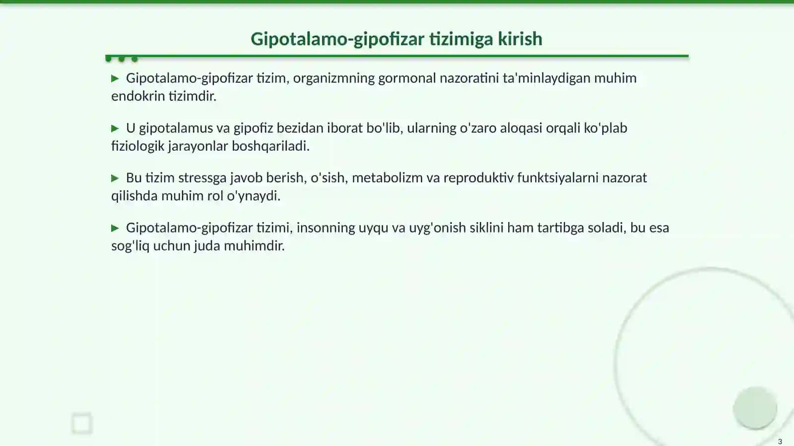 Gipotalamo-gipofizar tizim: Boshqaruv va Muvozanat 3