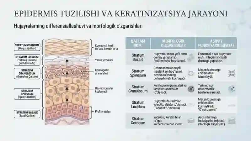 Keratinizatsiya jarayonlari haqida zamonaviy tasavvurlar 3
