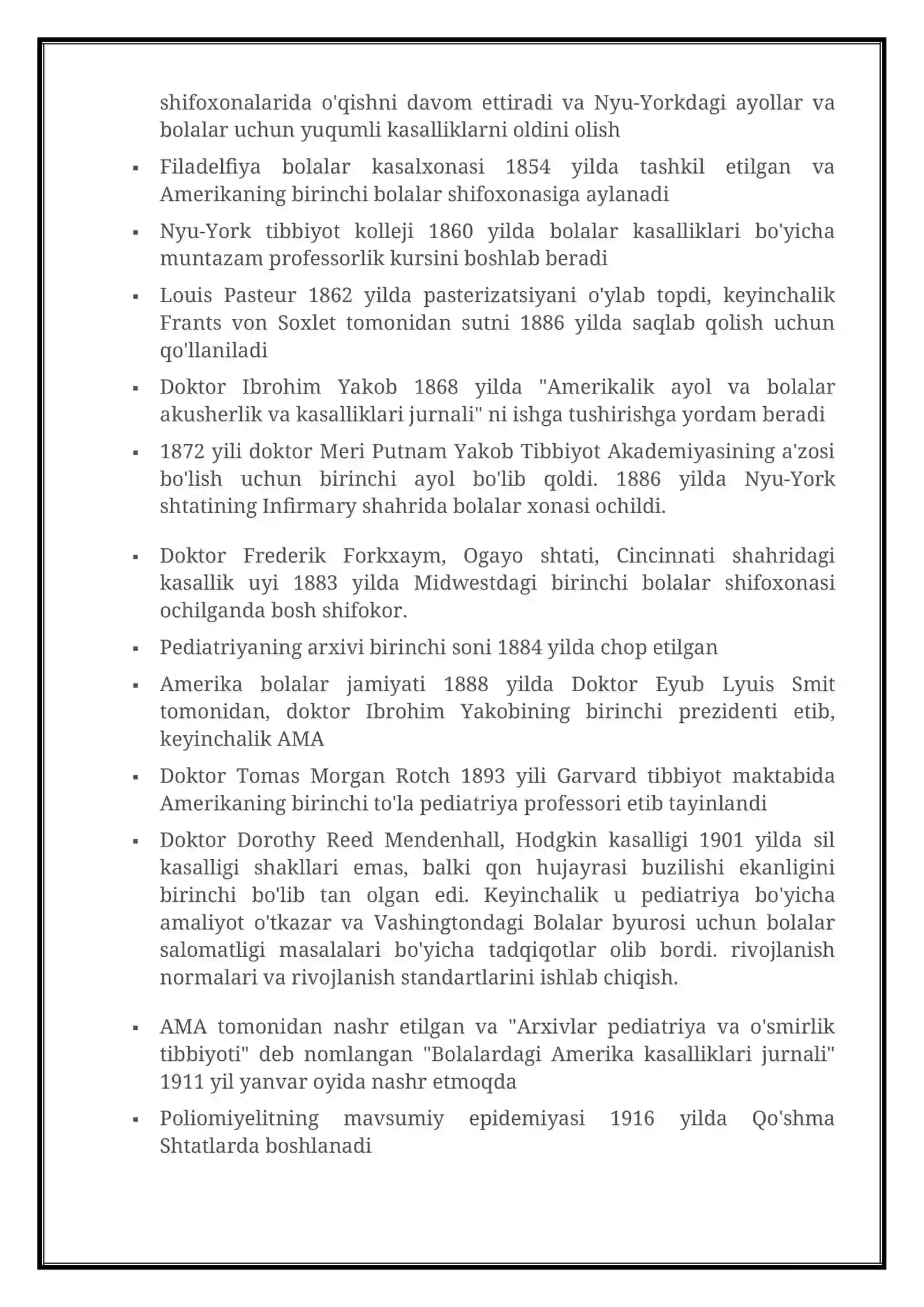 Pediatriyaning Rivojlanish Tarixi va Sog`liqni Saqlash Tizimidagi Ishlar 3