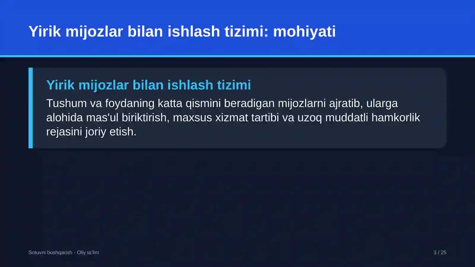 ta'lim texnologiyalari startaplarida yirik mijozlar bilan ishlash tizimi 4307 3