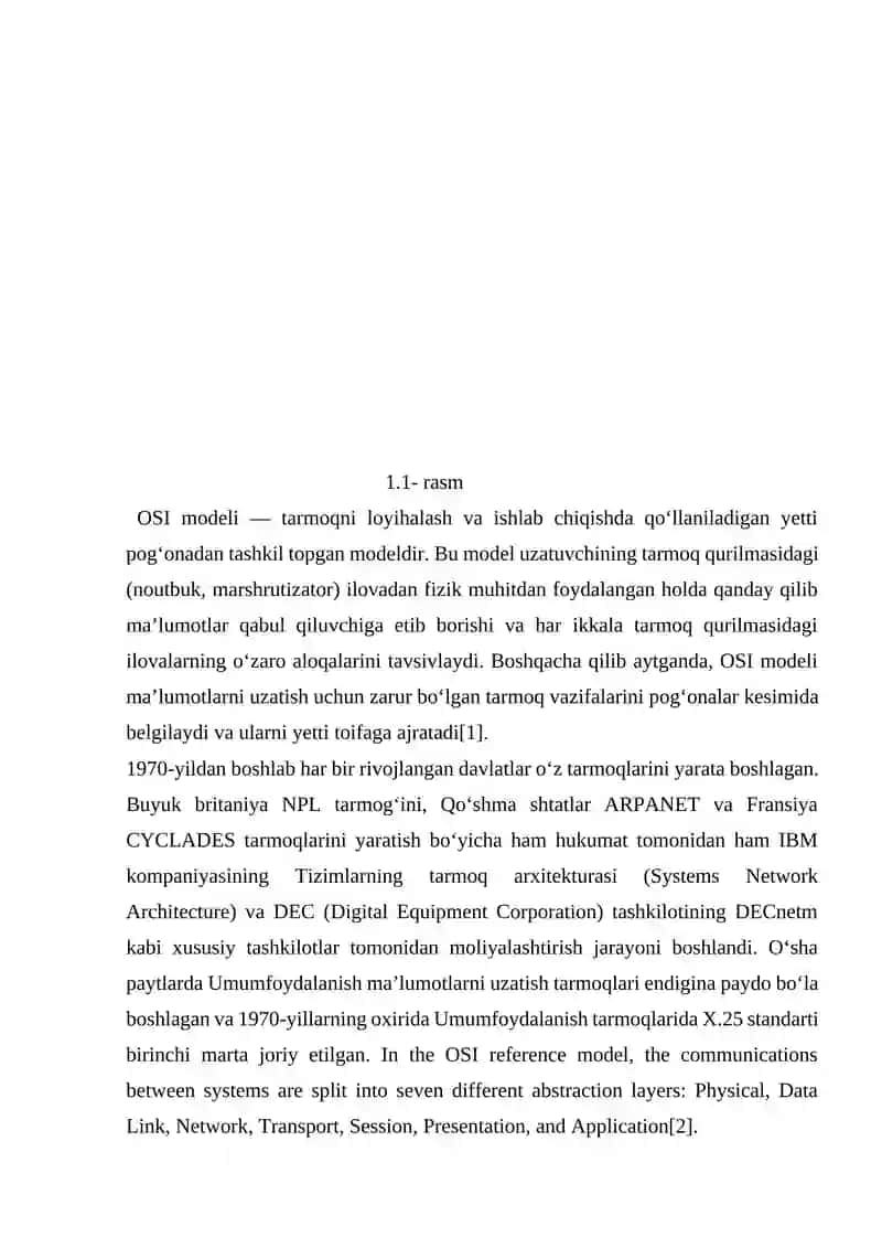 Kompyuter Tarmoqlarining Asosiy Arxitektura Modellari (OSI va TCP/IP) 3