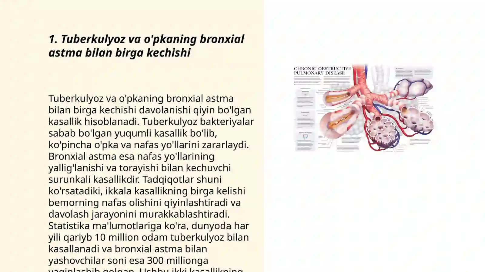 Tuberkulyozning o'pkaning nospetsefik kasalliklar bilan 4 birga kechishi 3