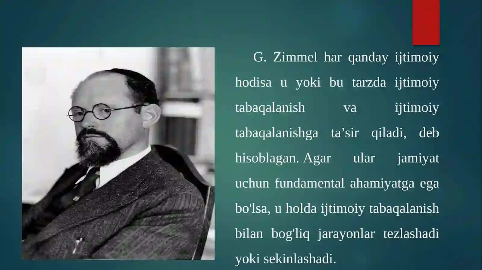 G. Zimmelning sosiologiya predmeti haqidagi fikrlari 3