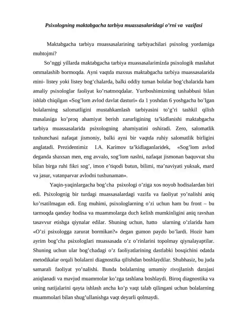 Maktabgacha ta’lim muassasasida psixolog faoliyati 3
