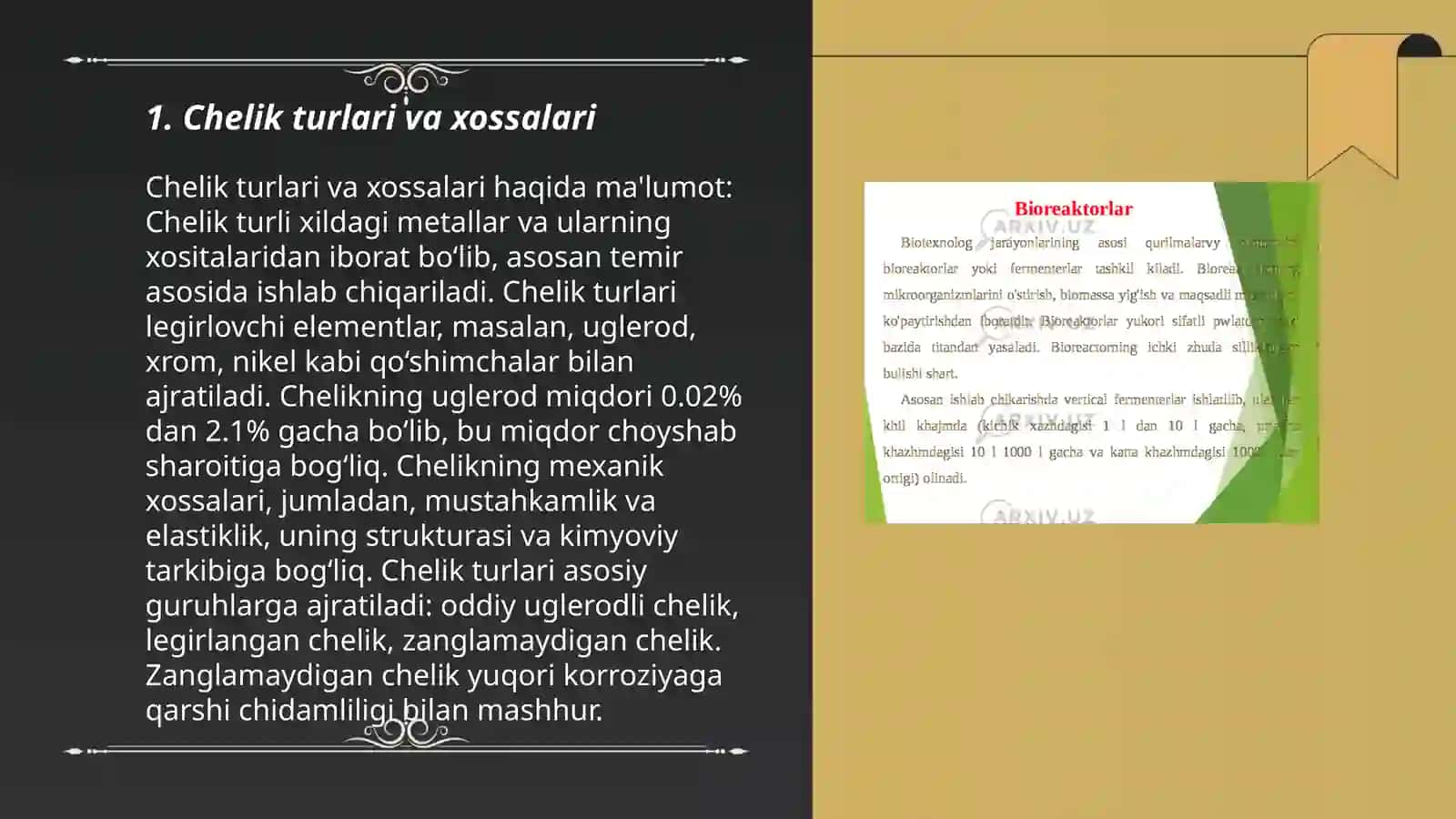 Chelik turlari va xossalari 3