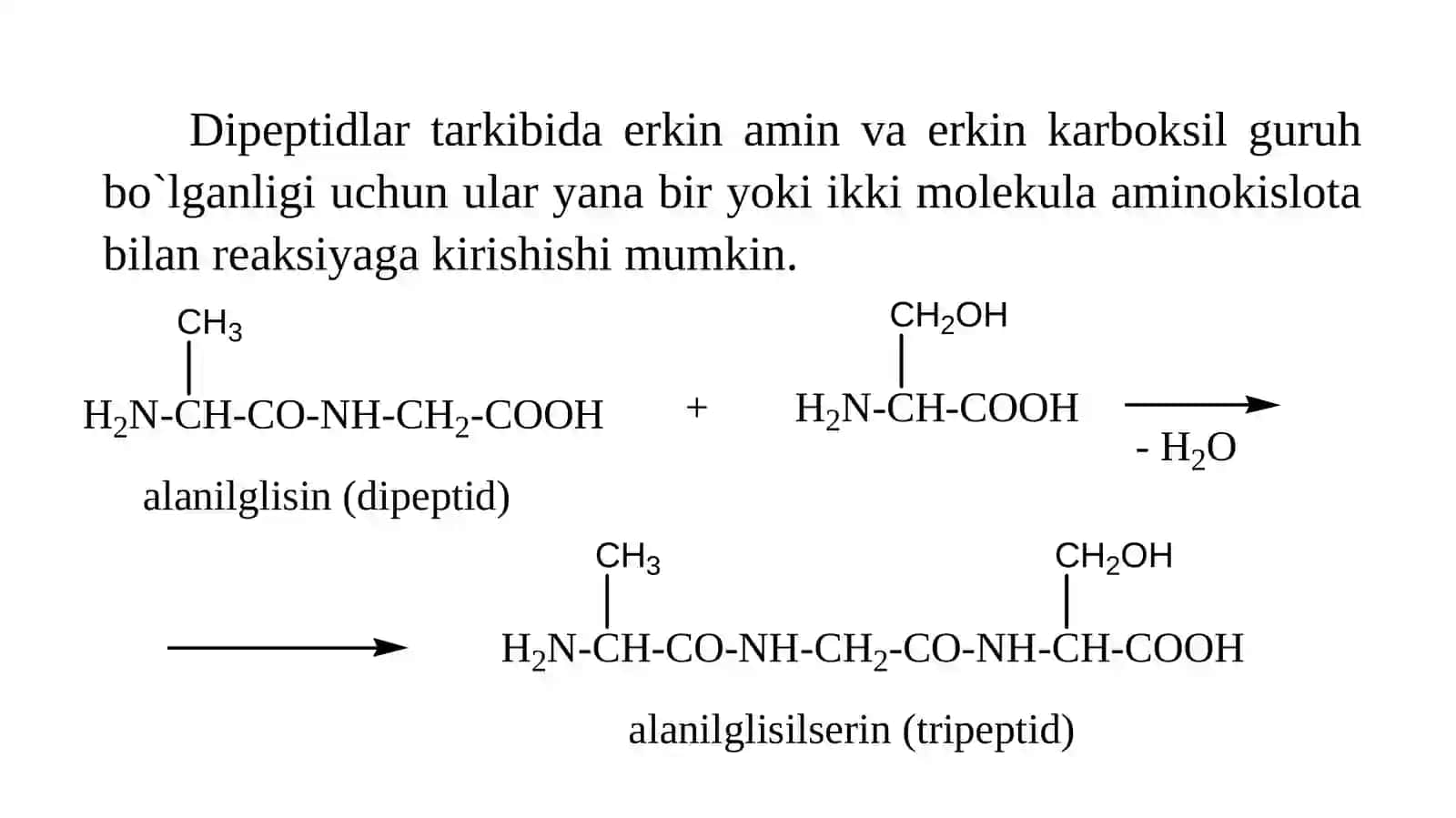 Peptidlar, tuzilishi, sinflanishi va biologik vazifalari 3