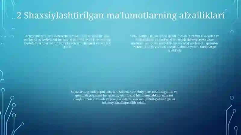 Shaxsga YoʻNaltirilgan Axborot 3