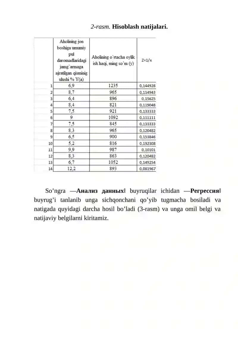 Giperbola juft regressiya tenglamasini parametrlarini hisoblang 3