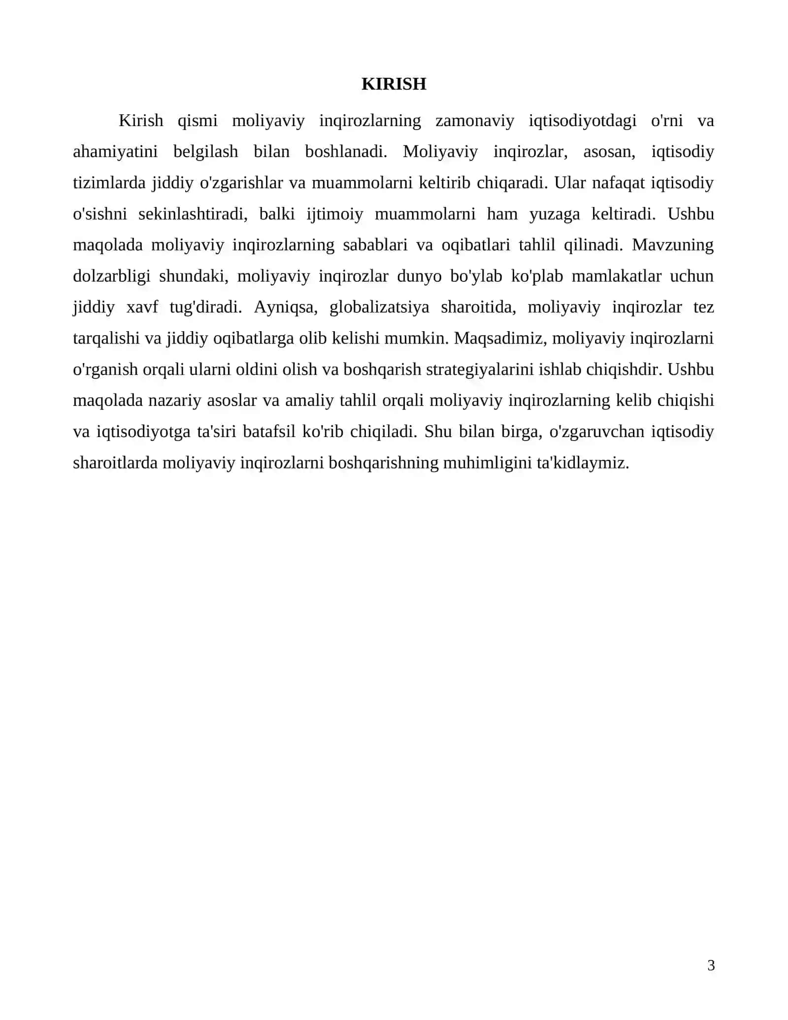 Moliyaviy inqirozlarning sabablari va iqtisodiy oqibatlari 3
