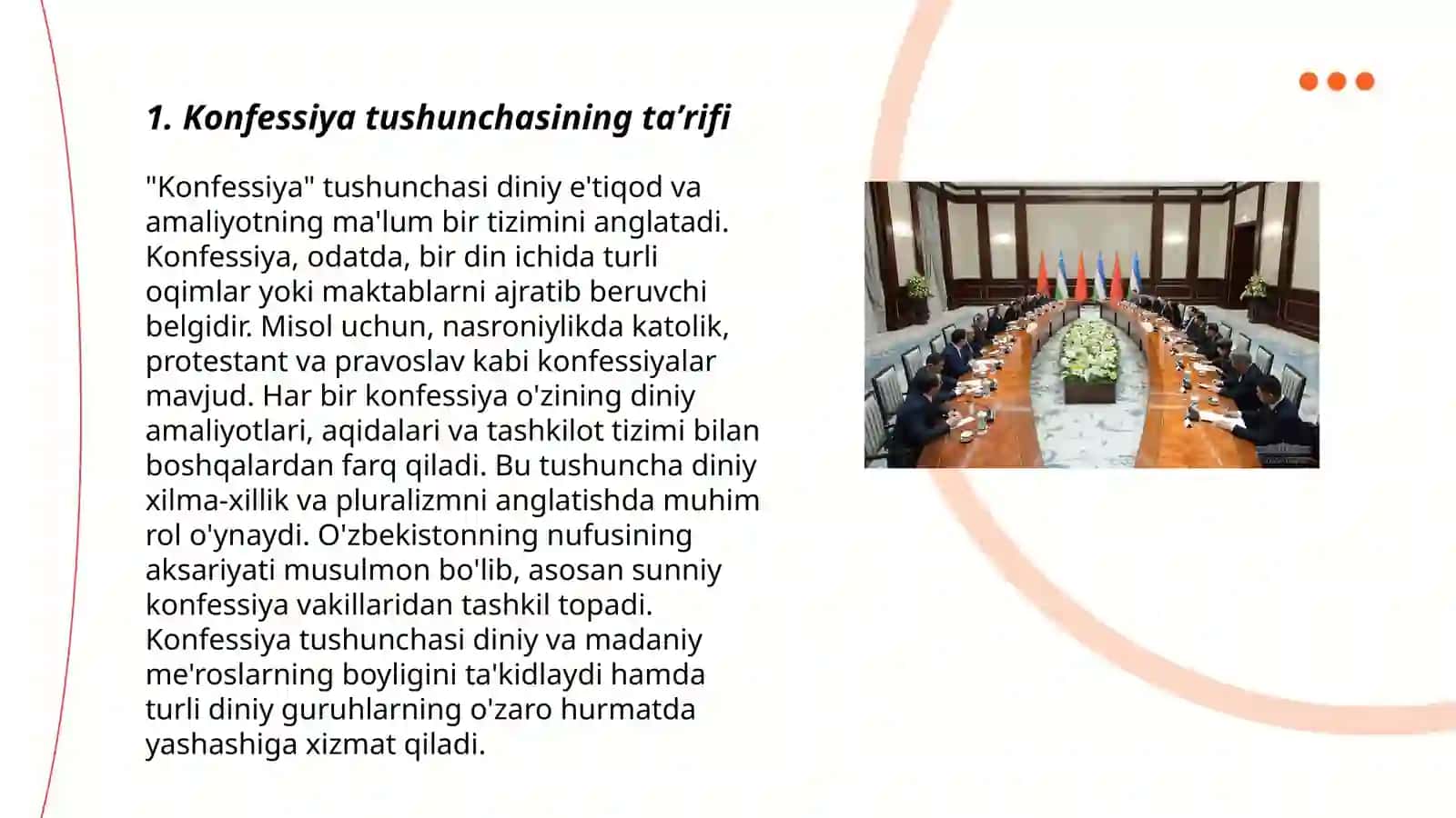 Konfessiya tushunchasining mohiyat va Oʻzbekistonda faoliyat yurituvchi diniy konfessiyalarning tasnifi 3