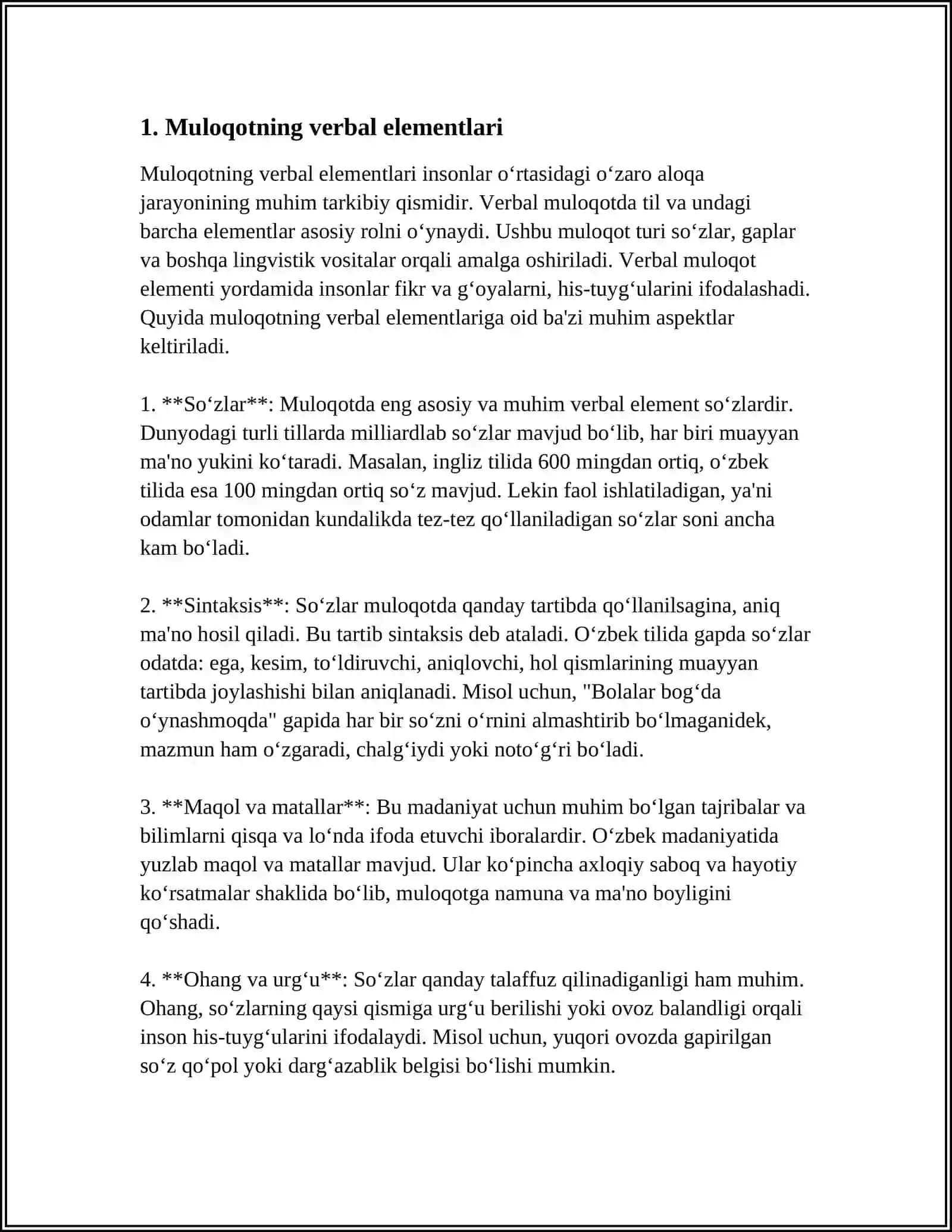MULOQOTNING VIRBAL, NOVIRBAL, PARALINGVISTIK VOSITALARI 3