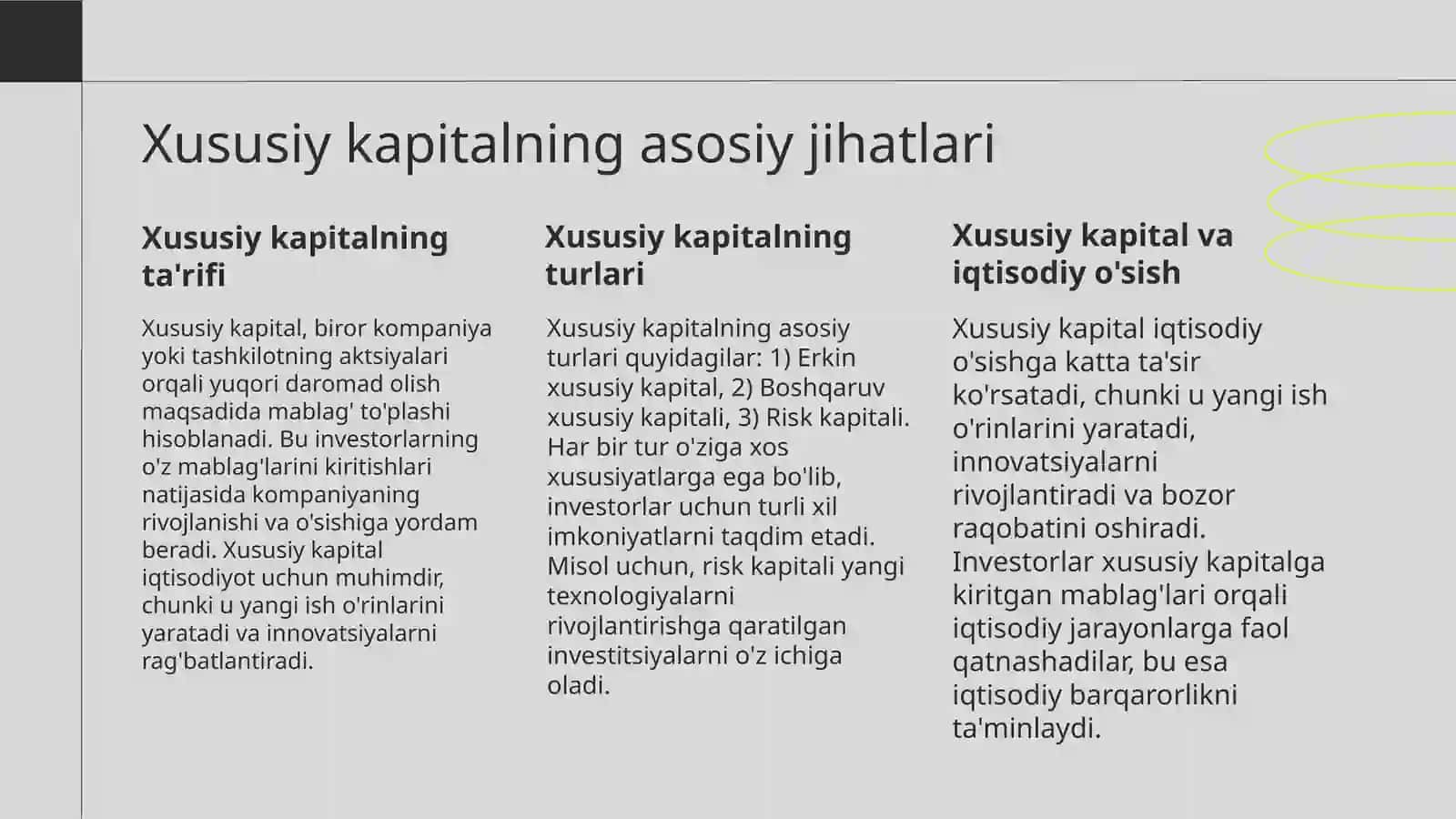 Xususiy kapital to'g'risidagi hisobot 3