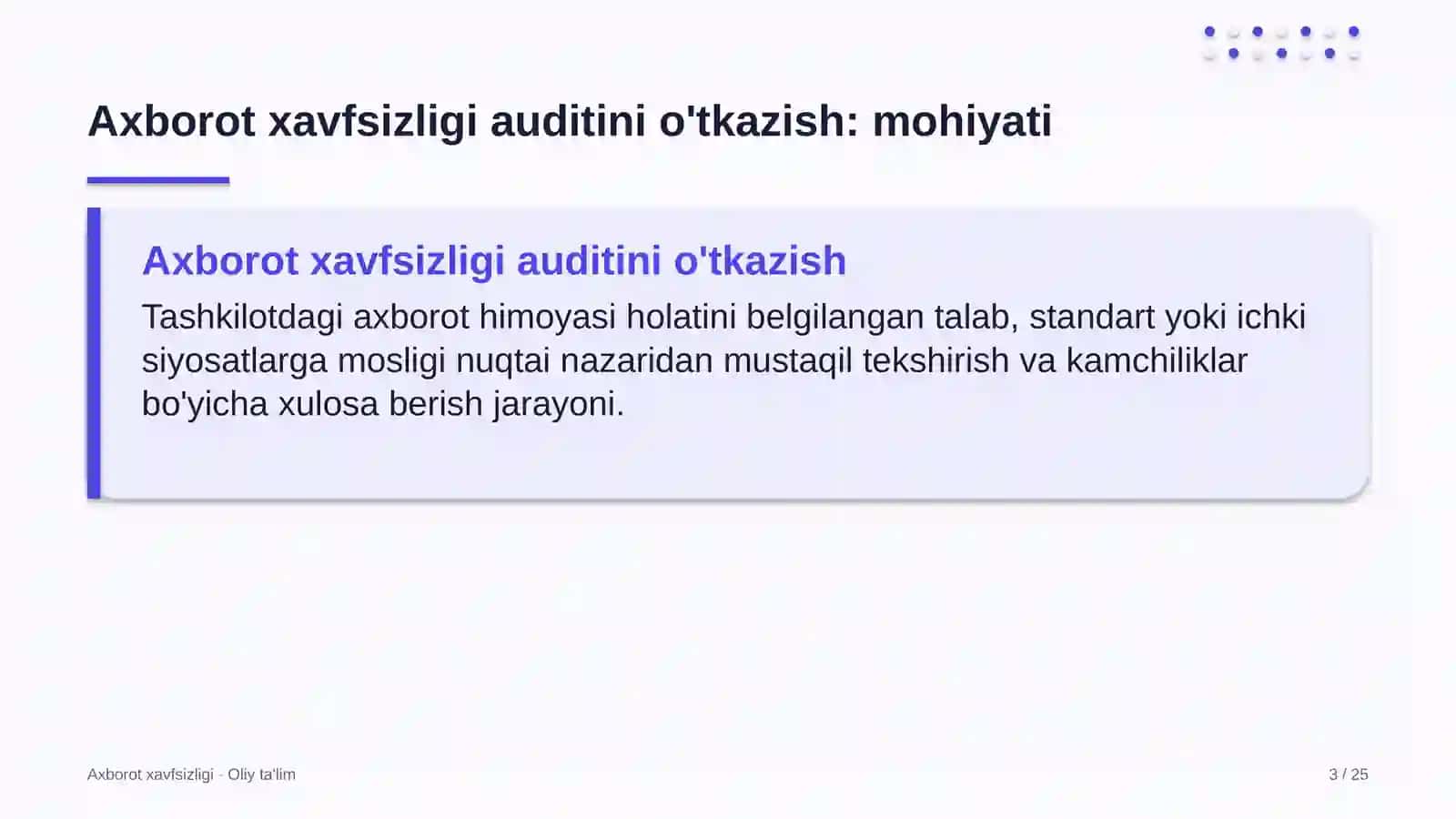 apellyatsiya sudlarida axborot xavfsizligi auditini o'tkazish 7239 3