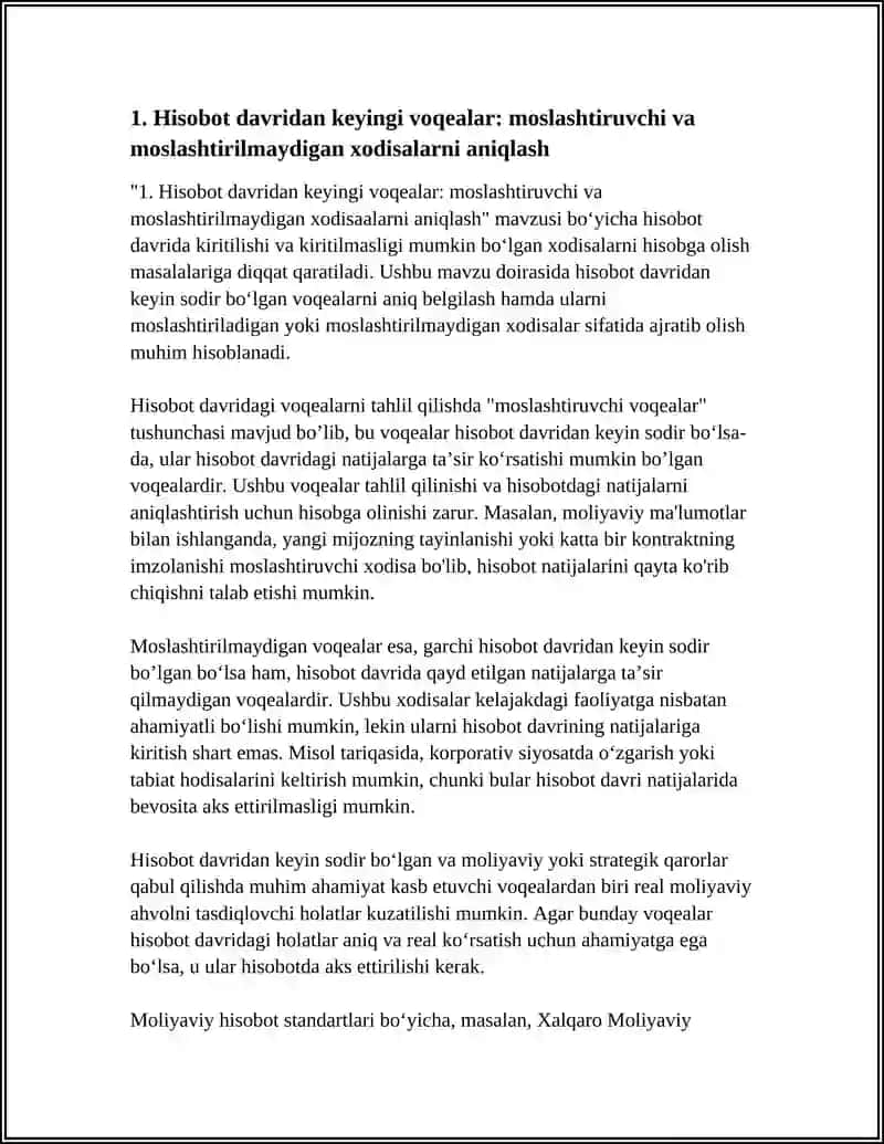 XISOBOT DAVRIDA TUZILISH KIRITILADIGON VA KIRITILMAYDIGON XODISALARNI XISOBGA OLISH 3