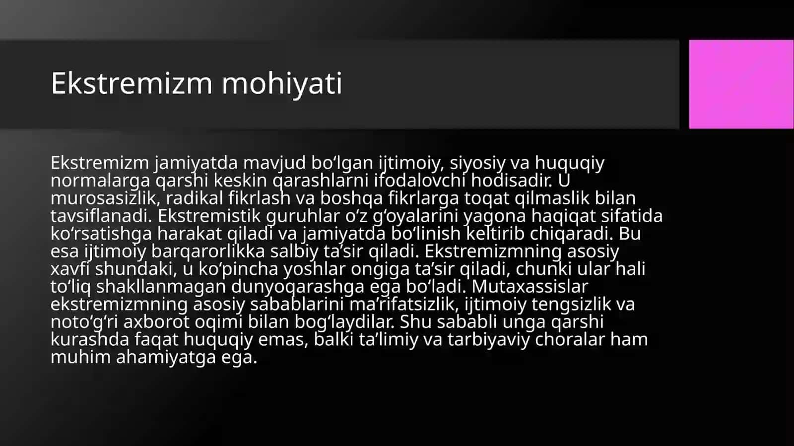 Ekstremizm va terrorizm jamiyat barqarorligiga tahdid 3