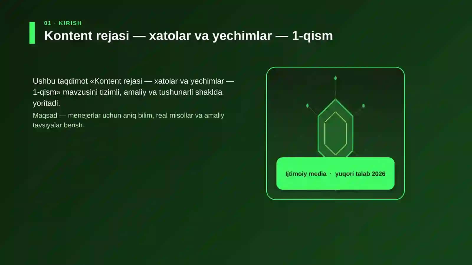 Kontent rejasi — xatolar va yechimlar — 1-qism 3