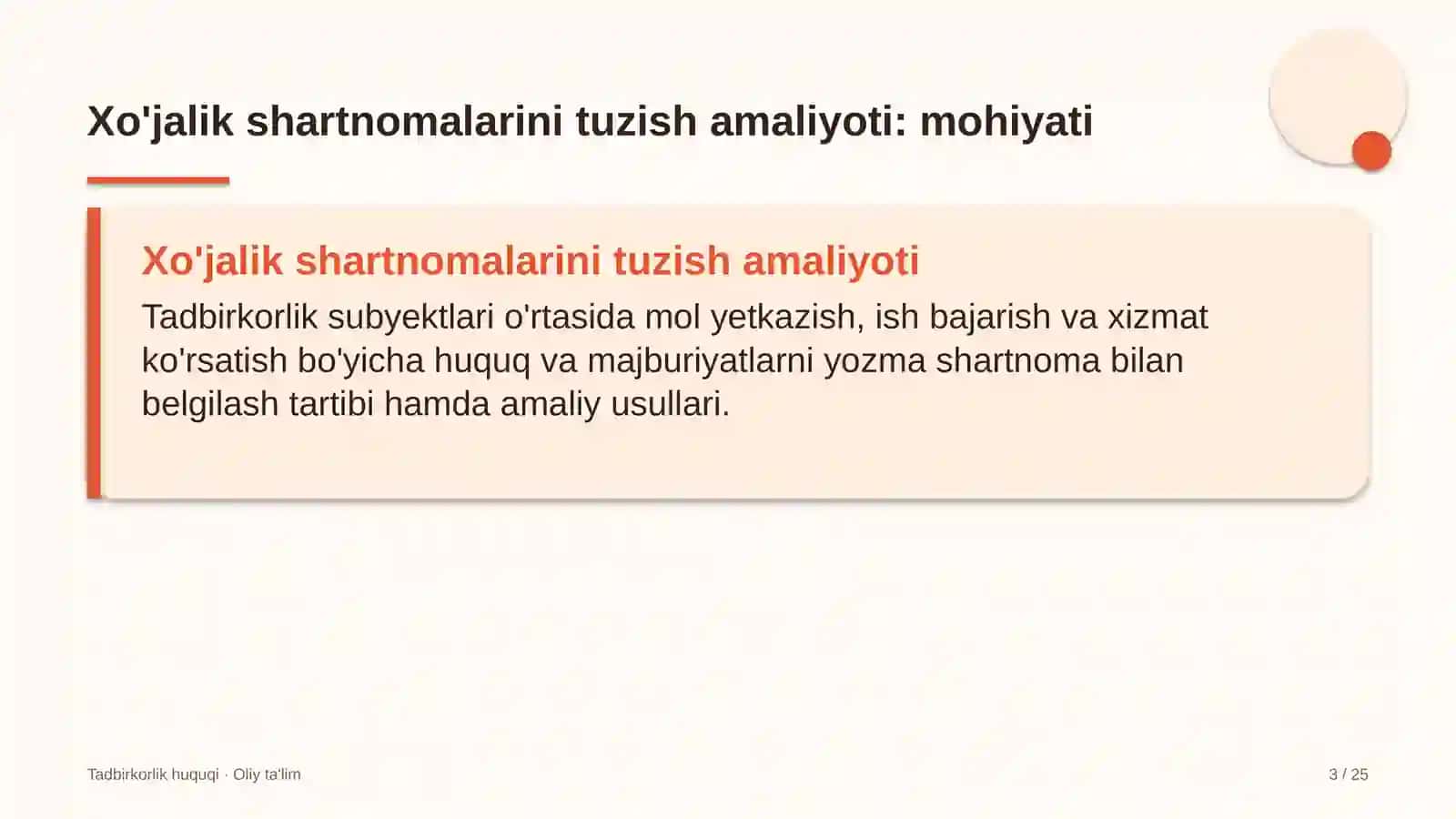 Xo'jalik shartnomalarini tuzish amaliyoti: mohiyati 3