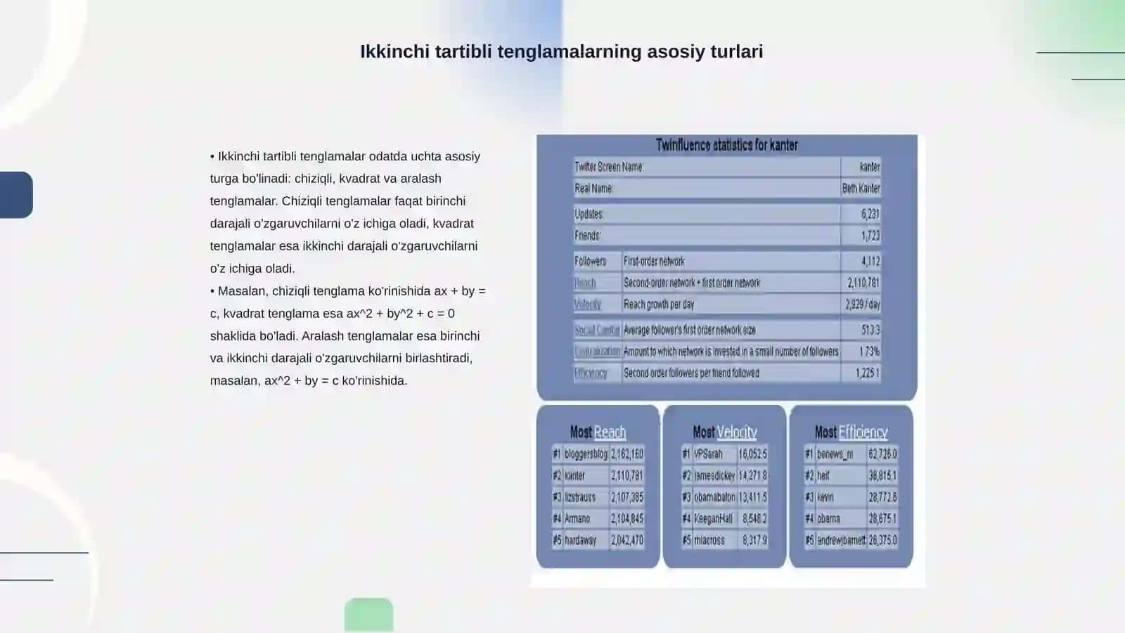 Ikkinchi tartibli kóp ózgaruvchili tenglamalarning tiplarini aniqlash 3