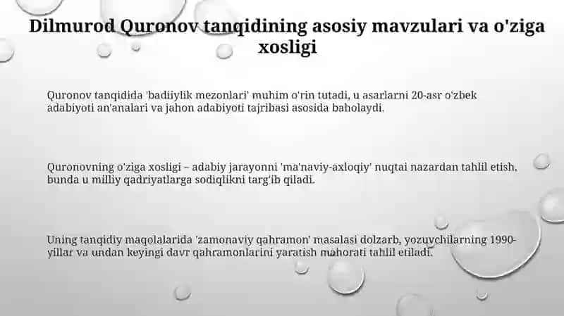 Dilmurod Quronovning ho'zirgi adabiy jarayon haqida tanqidiy maqolalari 3
