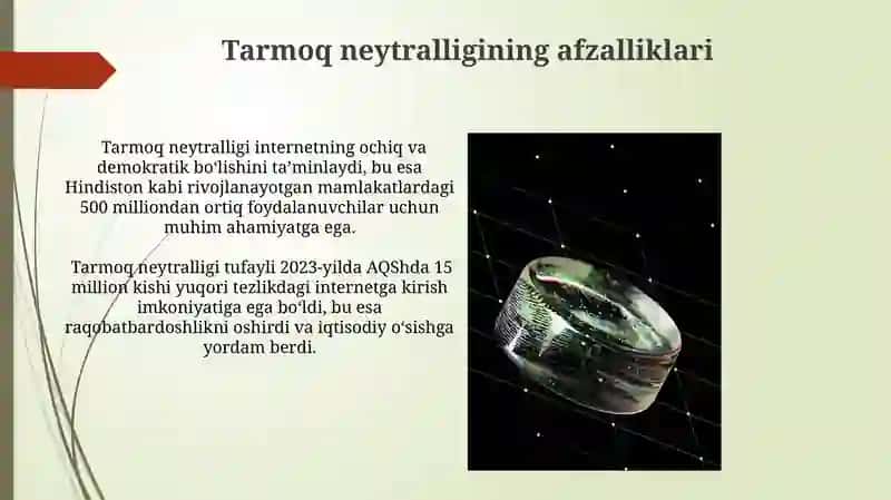 Tarmoq Neytralligining xususiyatlari 3