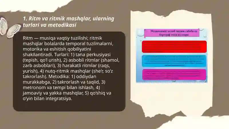 Мактабгача талим ташкилотларида мусика машхулатларида коланадиган фаолиятлар ва уларнинг турлари 3
