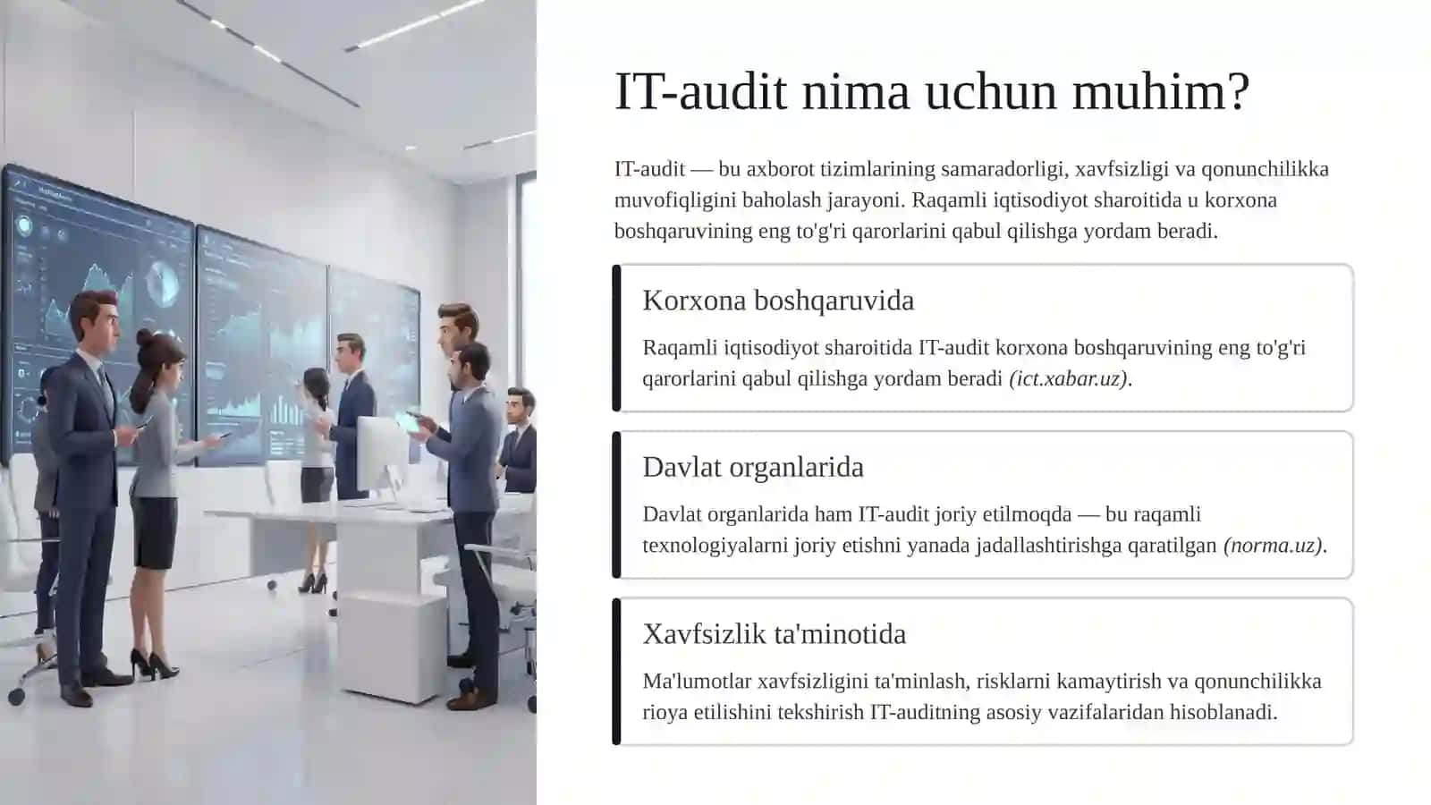 IT-audit jarayonini tashkil etish 3