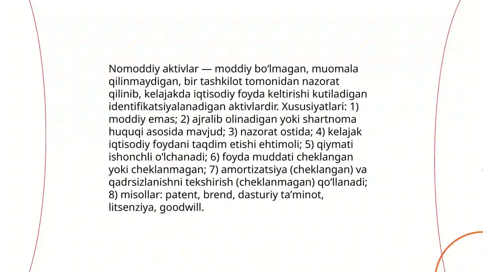 Nomoddiy aktivlarni hisobga olish va ularning biznes qiymati 3