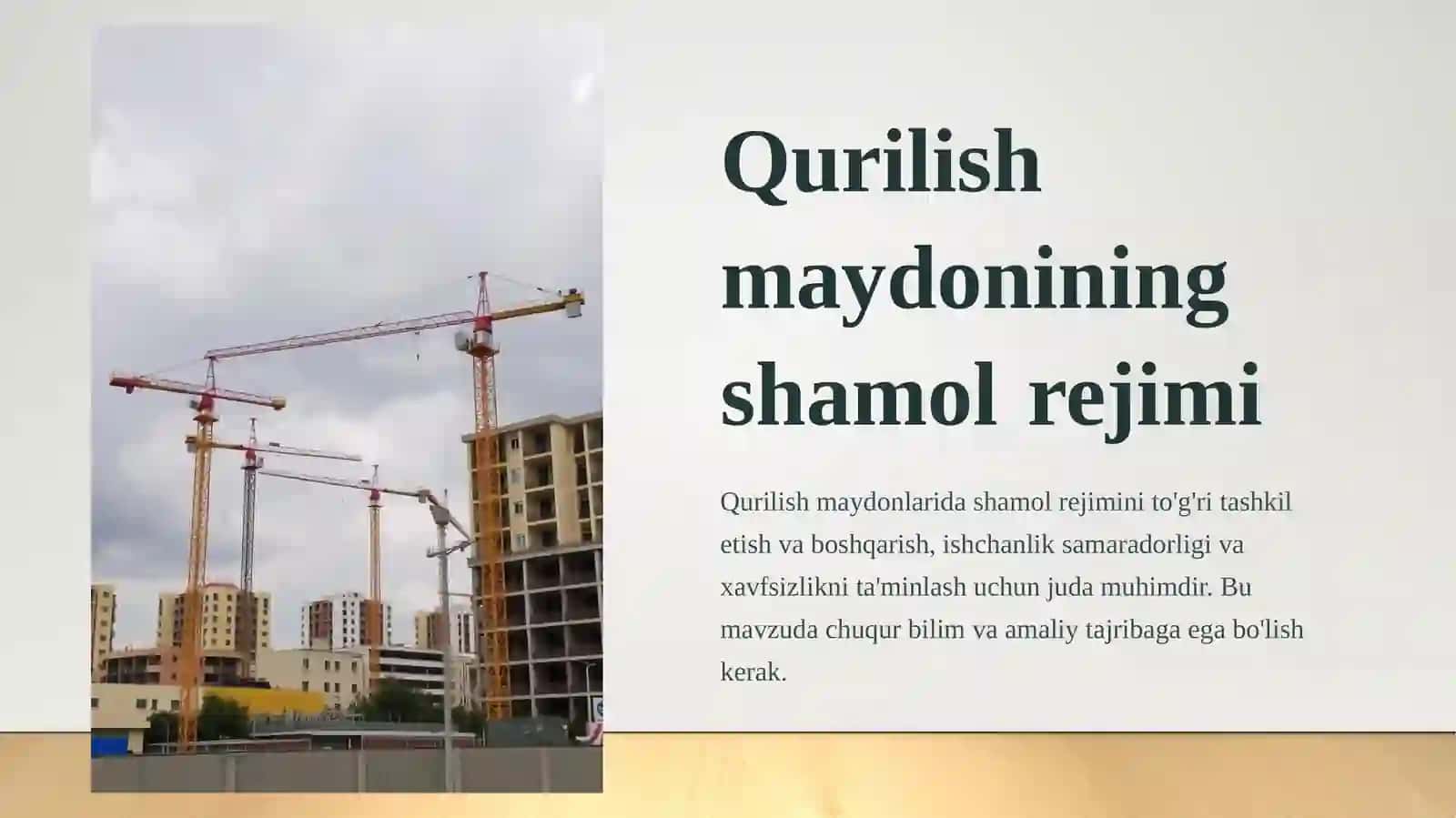 QURILISHMAYDONING SHAMOL REJIMI 3