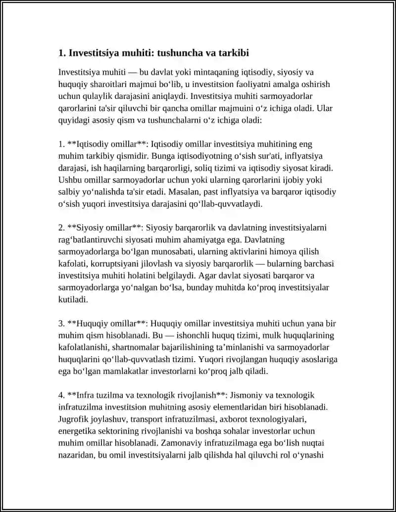 INVESTITSIYA MUHITI VA UNGA TASIR ETUVCHI OMILLAR 3