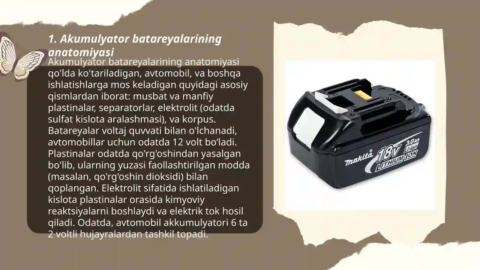 Akumulyator batareyasining nosozliklari va ularga texnik xizmat ko‘rsatish 3