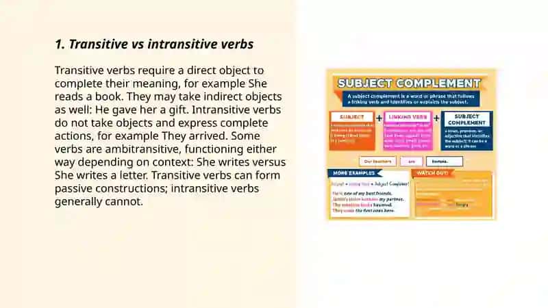 Verbs objectivs and complements 3