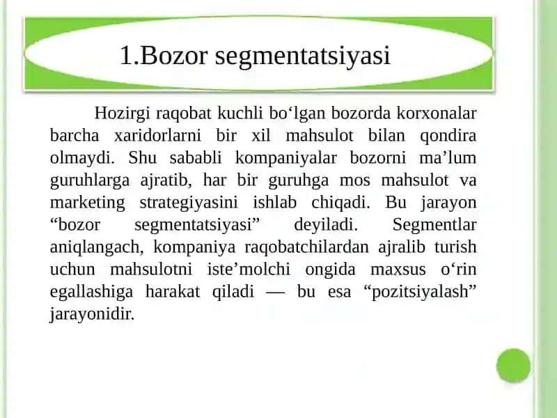 Bozor segmentatsiyasi 3