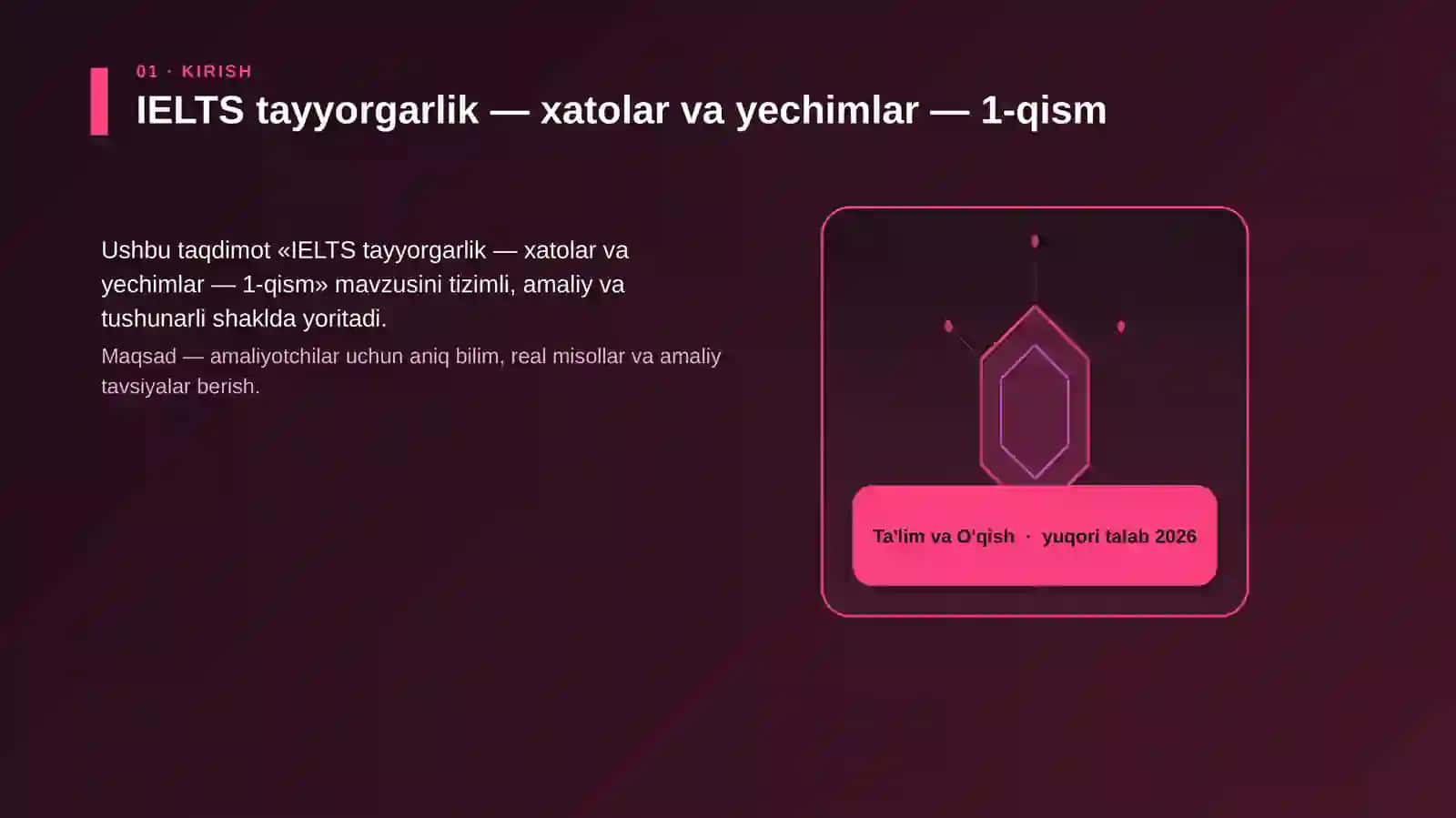 IELTS tayyorgarlik — xatolar va yechimlar — 1-qism 3