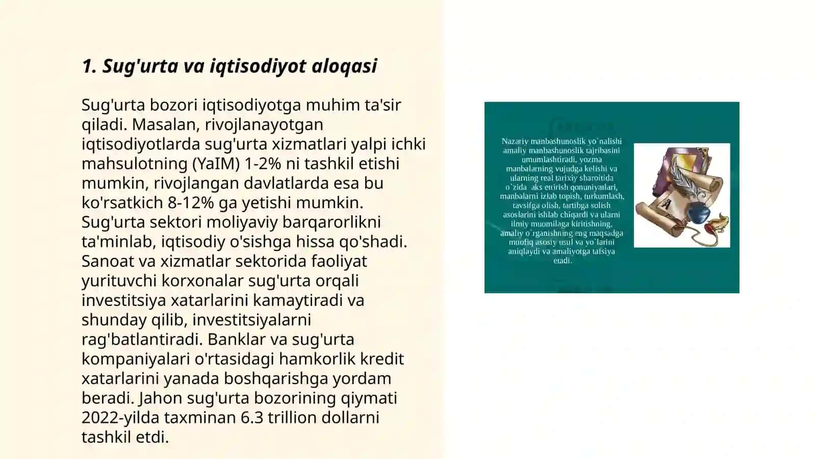Sug'urta va iqtisodiyot aloqasi 3