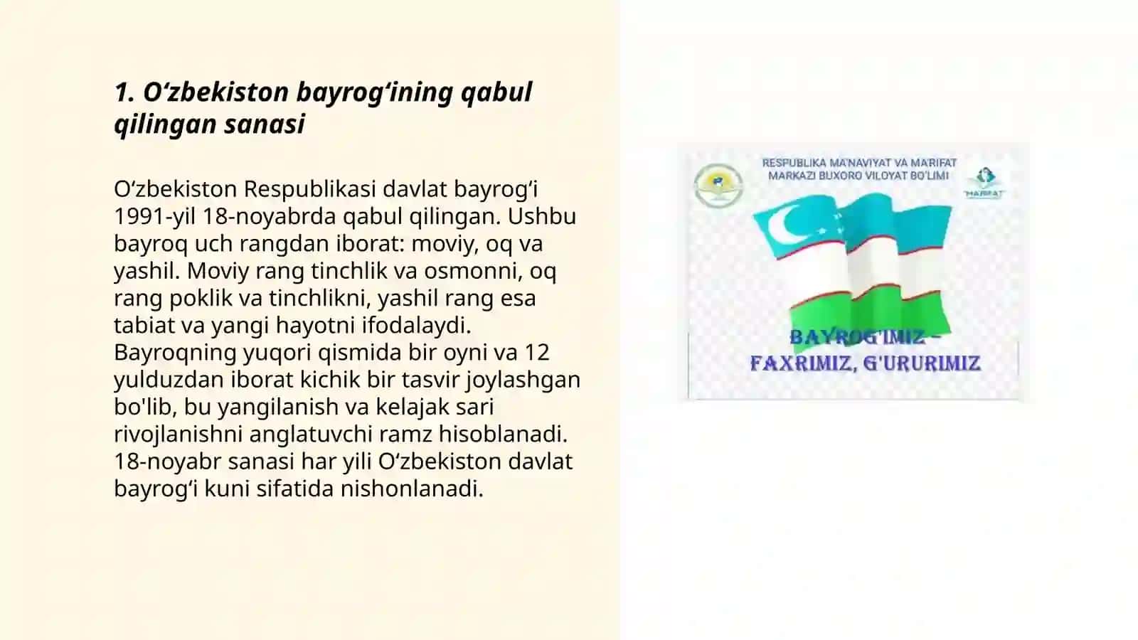 Bayrogʻimiz – faxrimiz, gʻururimiz 3