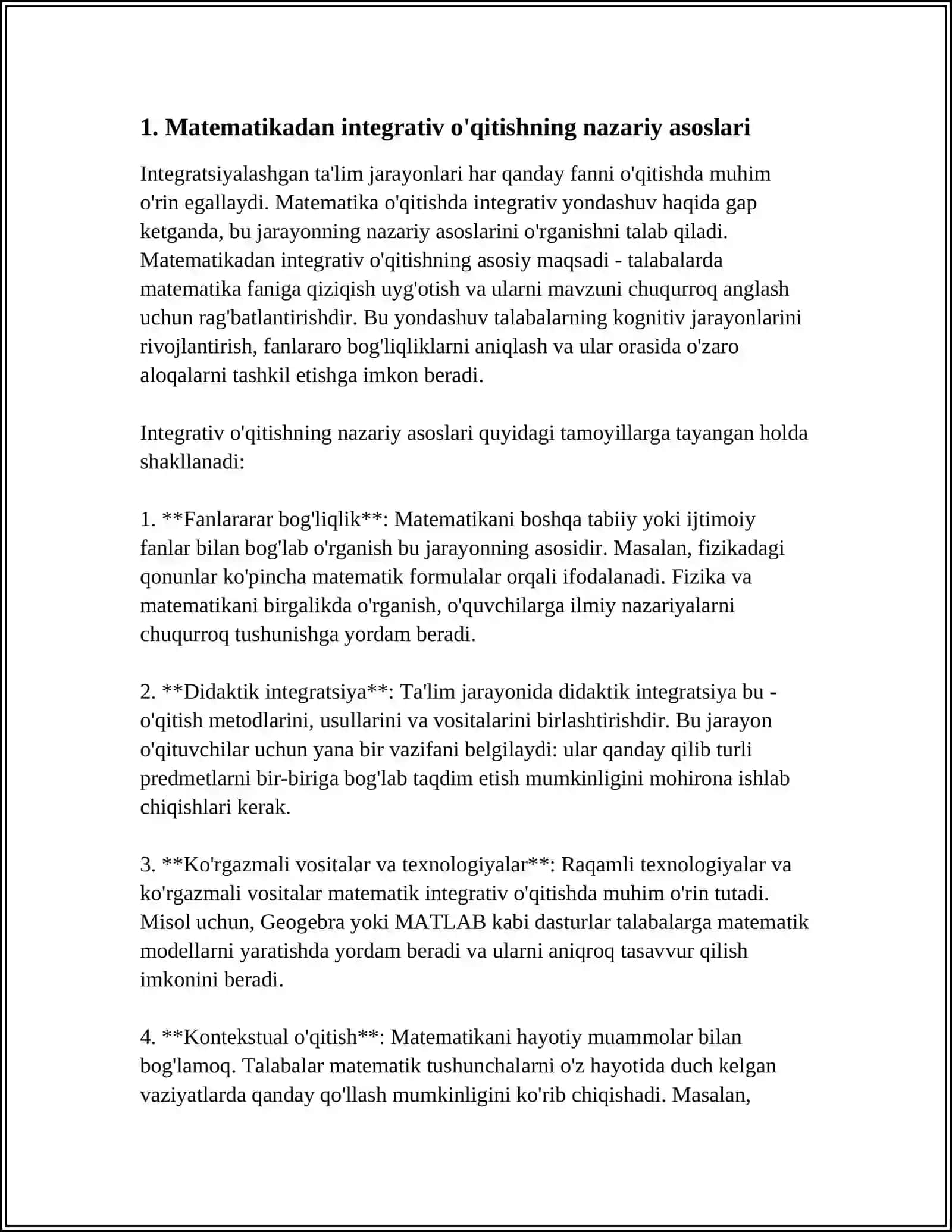 Matematikadan integrativ o'qitishning nazariy asoslari 3