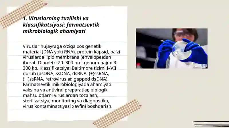 Viruslar va ularning farmatsevtik mikrobiologiyadagi oʻrni 3