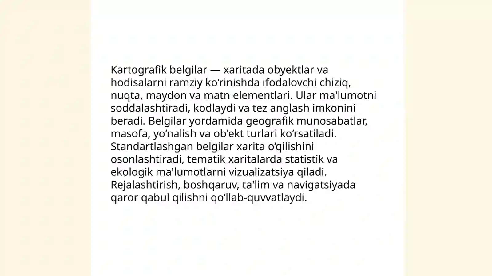 KARTAGRAFIK BELGILAR VA ULARNI QULLANISHI 3