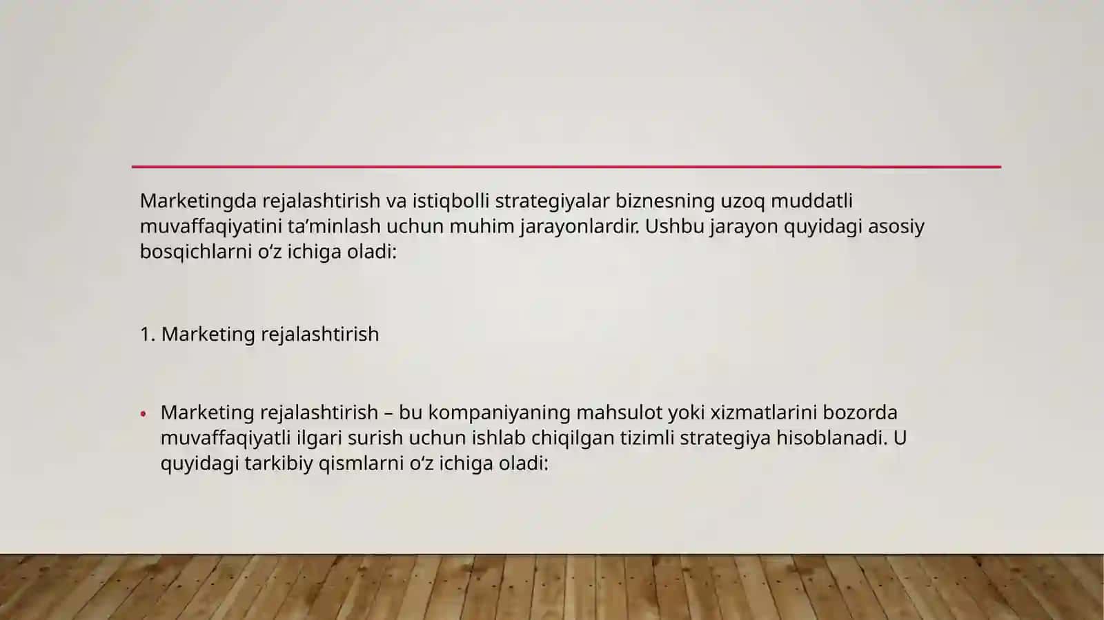 Marketingda rejalashtirish va istiqbolli strategiyalar 3