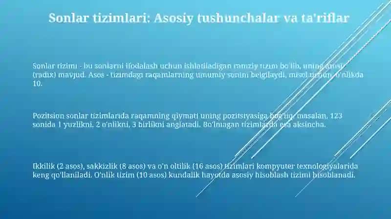 Sonlar tizimlari 3