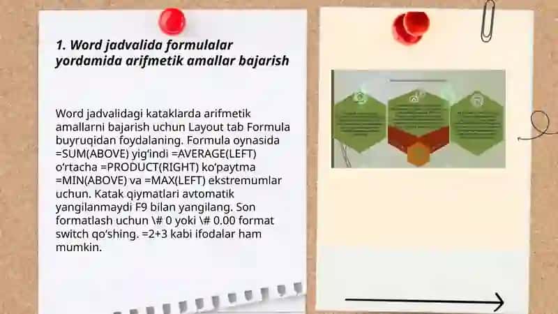 Word matn taxrirlagichida hisoblash ishlarni bajarish 3