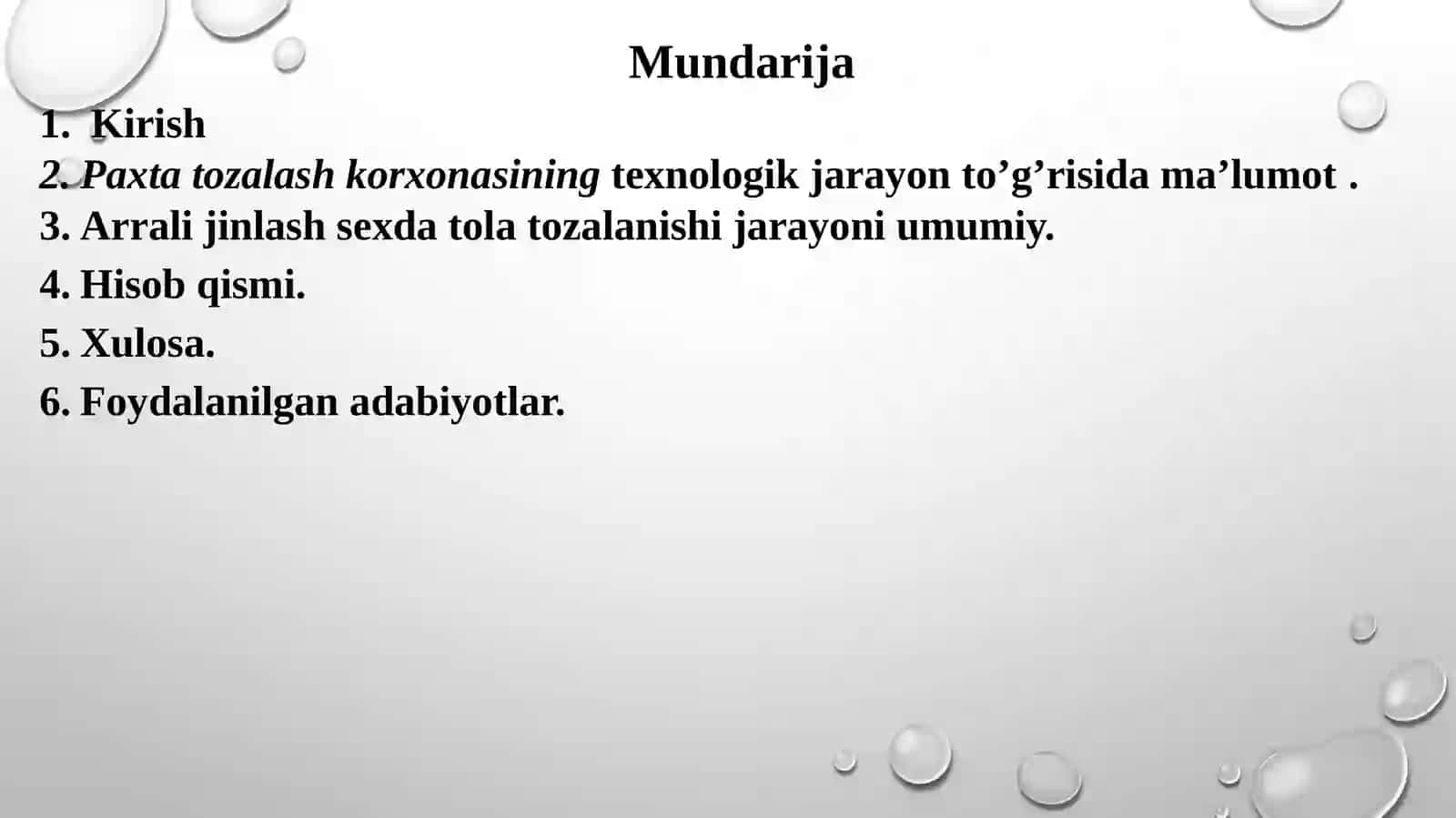 Arrali jinli sexda tola tozalashni kuchaytirilgan texnologik jarayon sxemasi 3