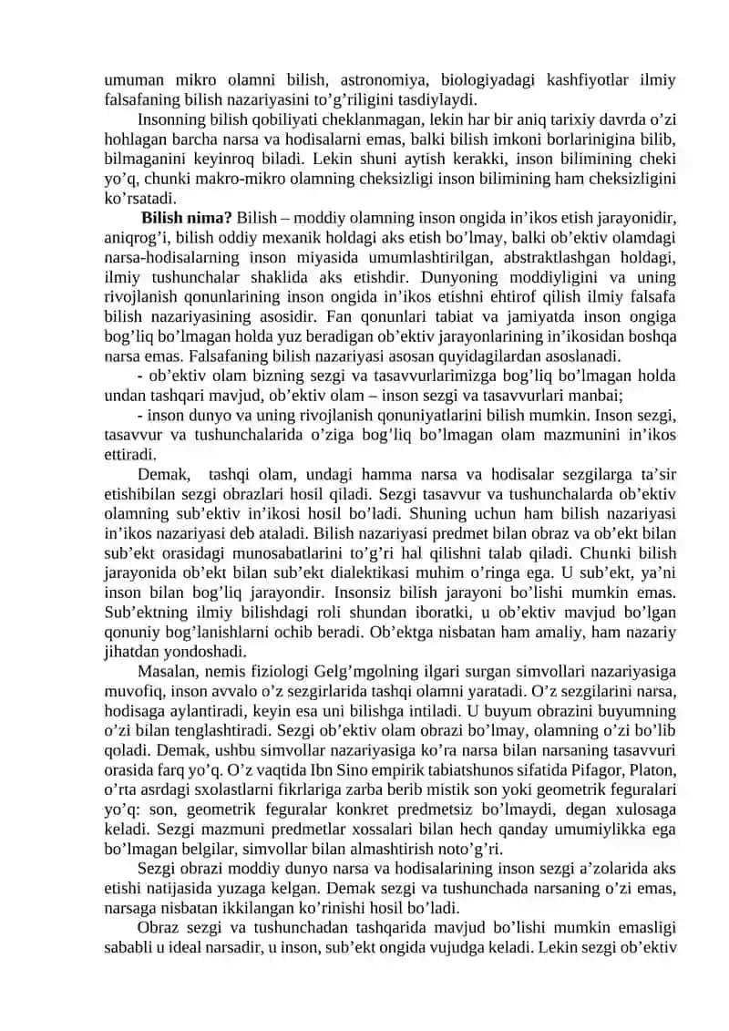 Bilish falsafasi (gnoseologiya) 3