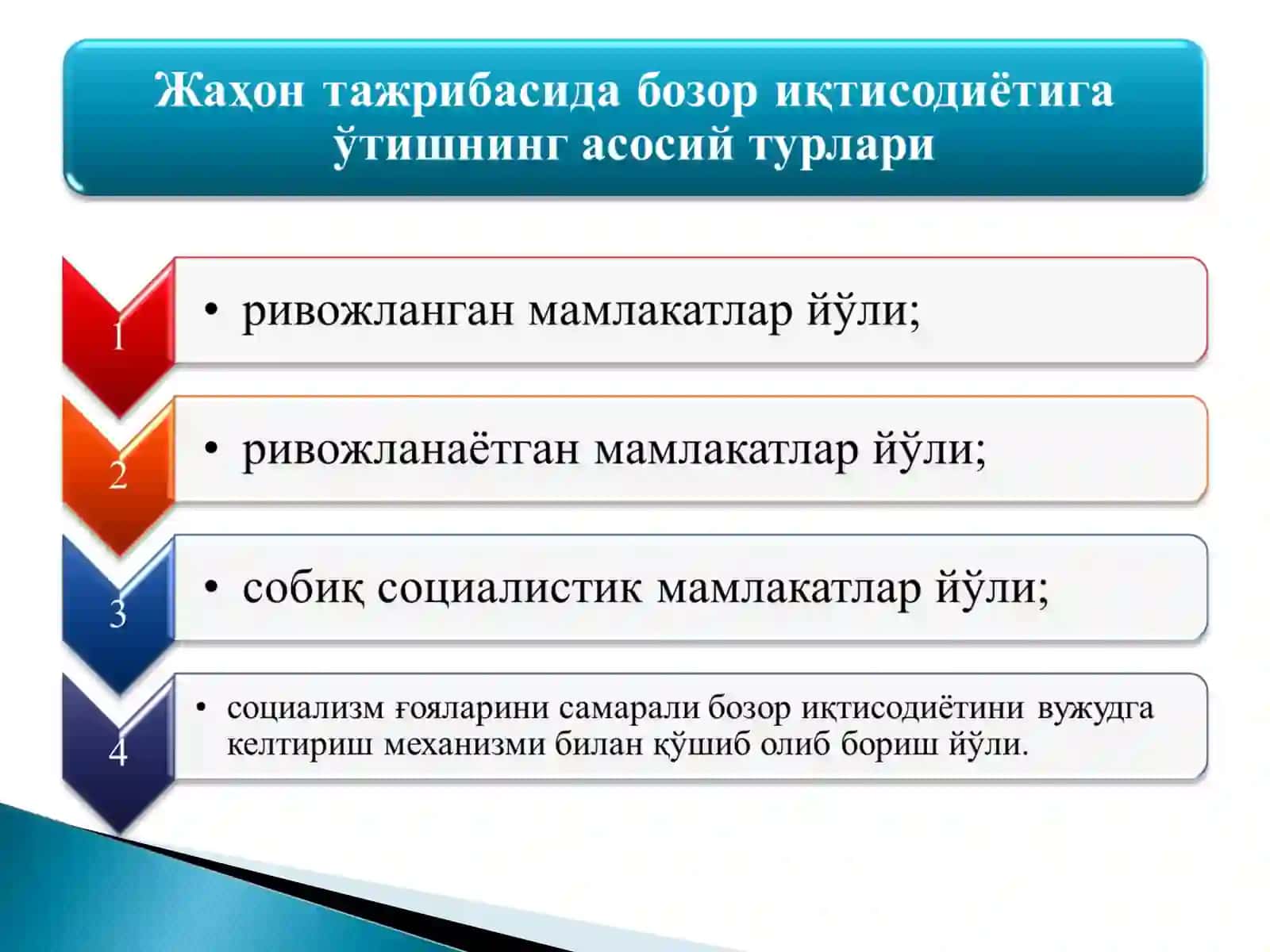 БОЗОР ИҚТИСОДИЁТИГА ЎТИШ ДАВРИ ВА УНИНГ ЎЗБЕКИСТОНДАГИ ХУСУСИЯТЛАРИ 3