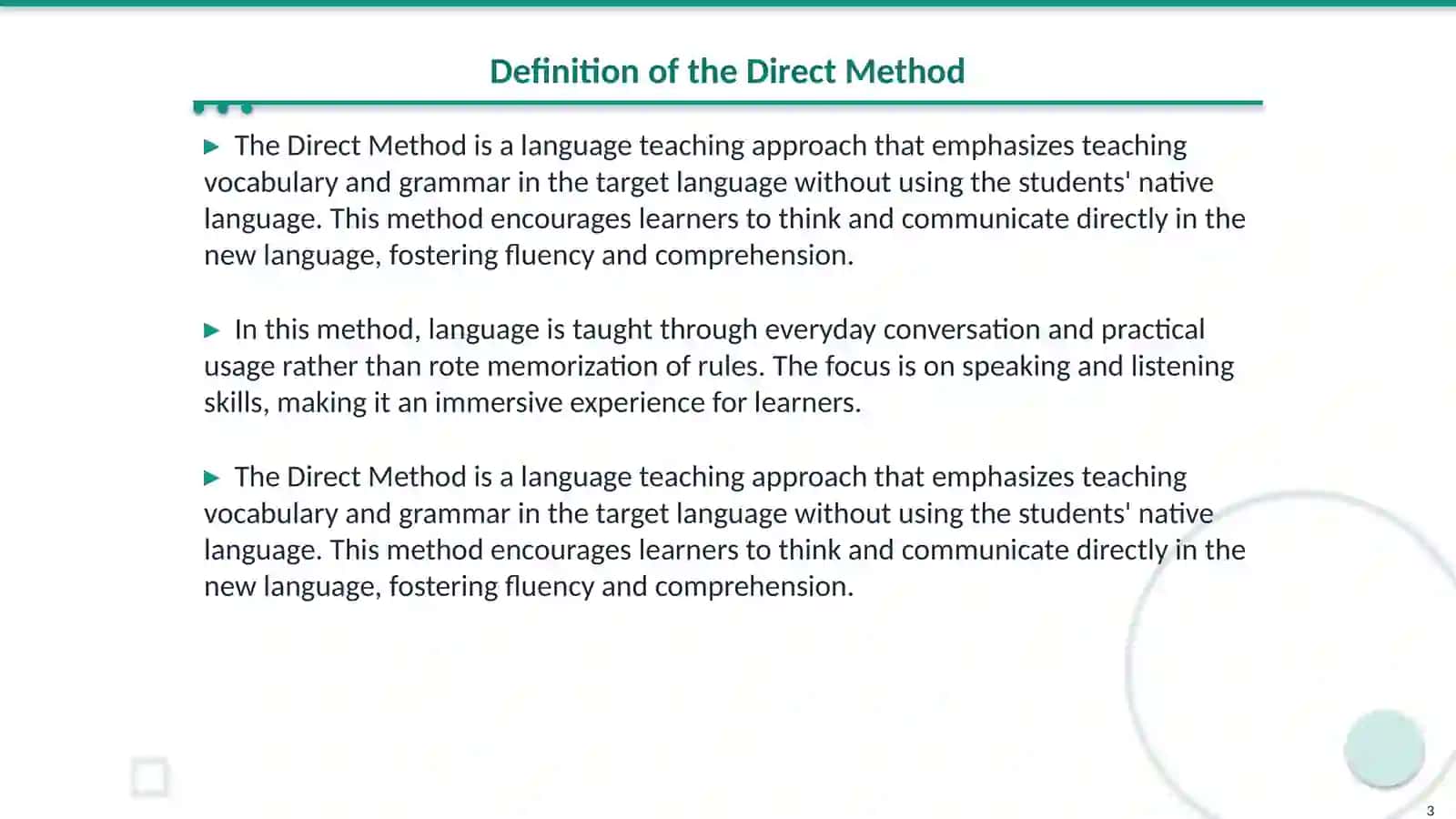 The Direct Method 3