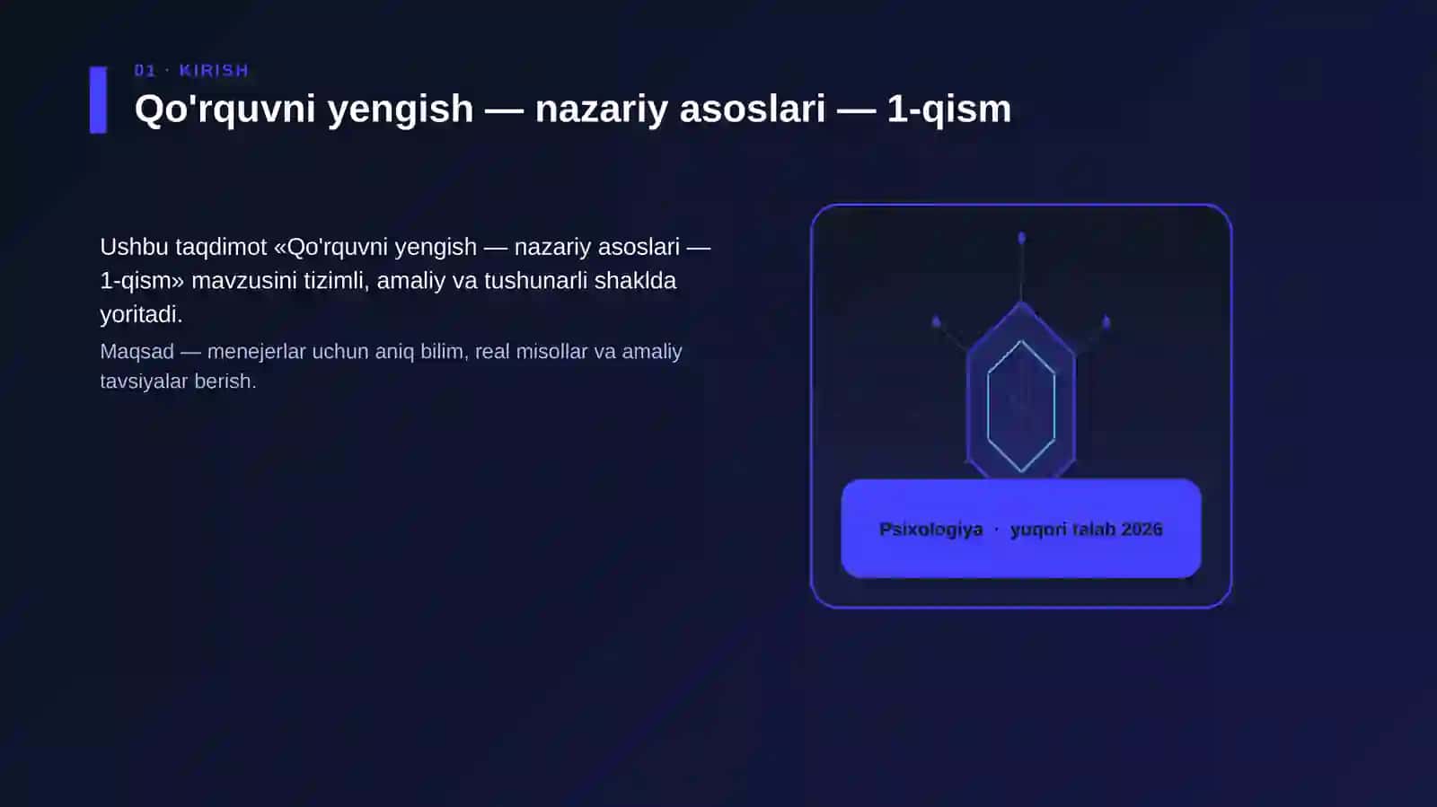 Qo'rquvni yengish — nazariy asoslari — 1-qism 3