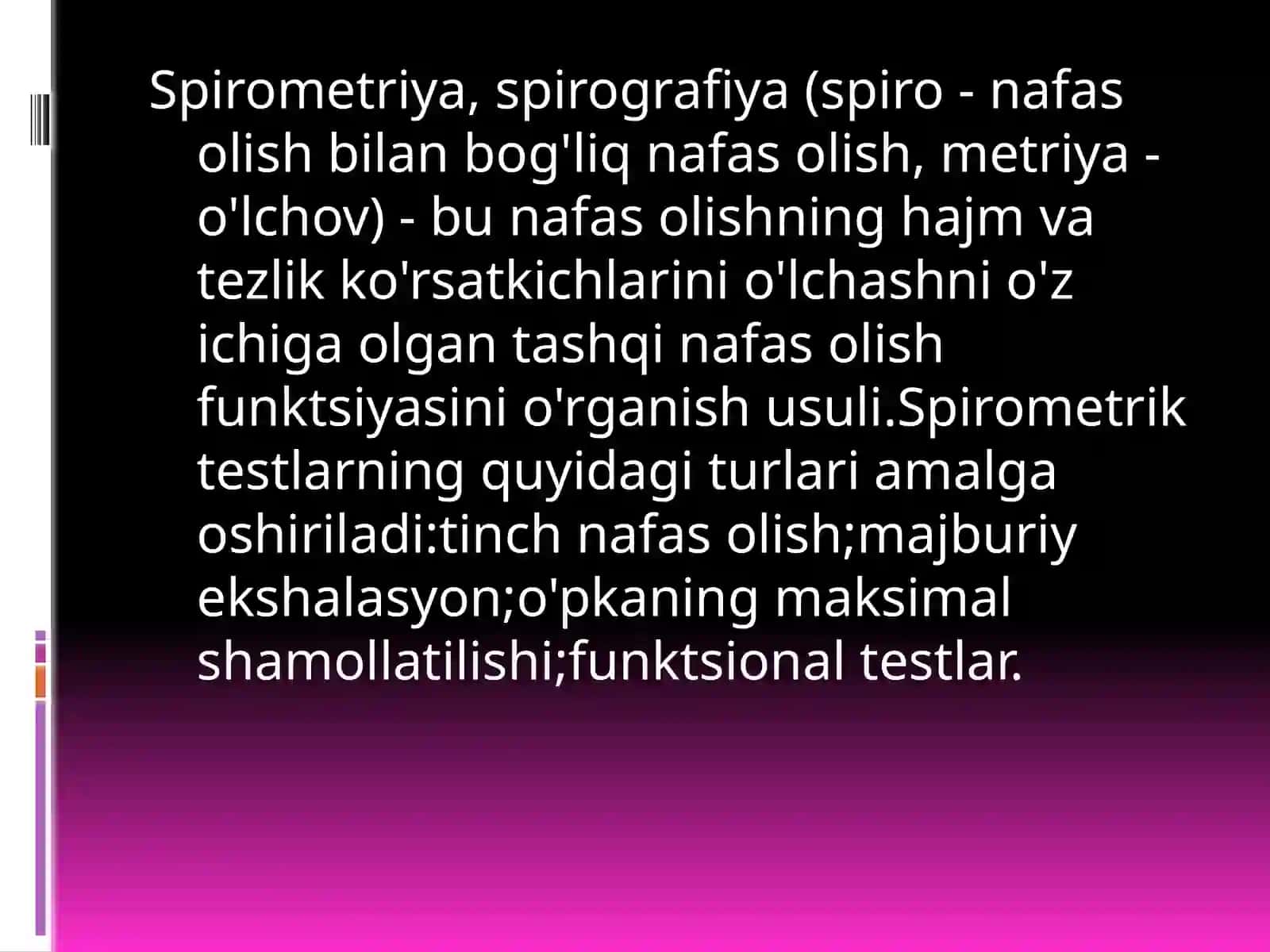 Spirometriya o’lchash usuli haqida 3