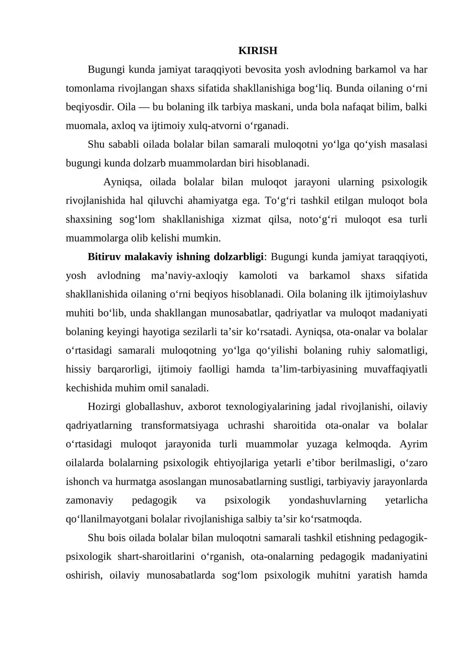 OILADA BOLALAR BILAN MULOQOTNI YO‘LGA QO‘YISHNING PEDAGOGIK-PSIXOLOGIK SHART-SHAROITLARI 3